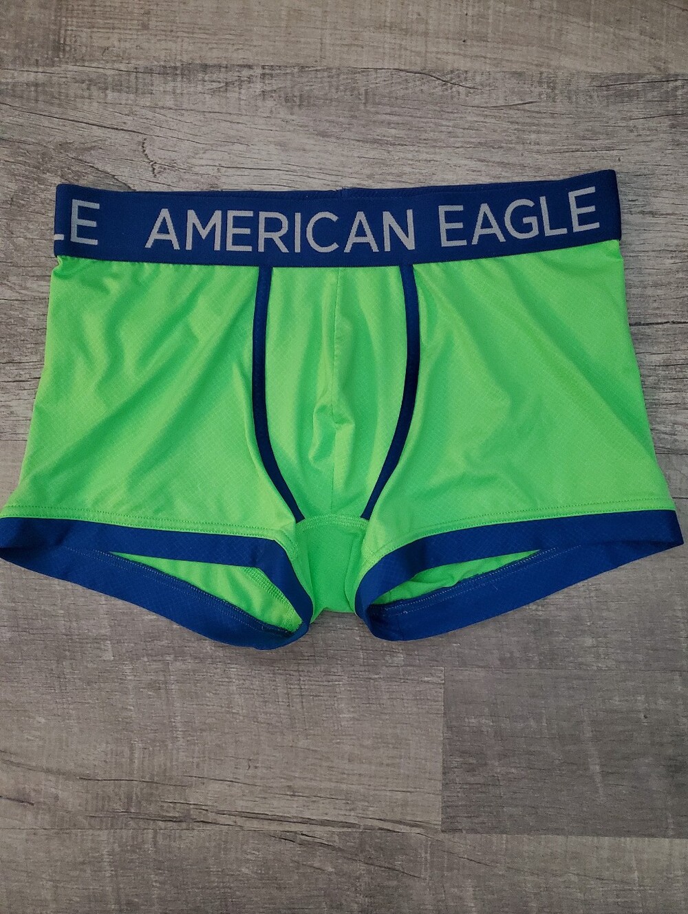 American Eagle Outfitters Neon Green Boxer Briefs with Blue Trim
